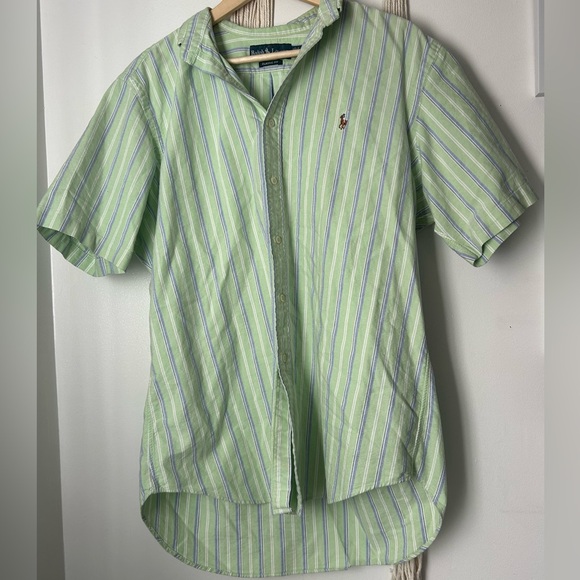 Ralph Lauren Other - Ralph Lauren green, blue, and white striped short-sleeved shirt.